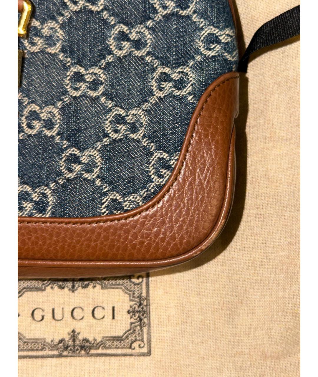 GUCCI Мульти деним сумка с короткими ручками, фото 3