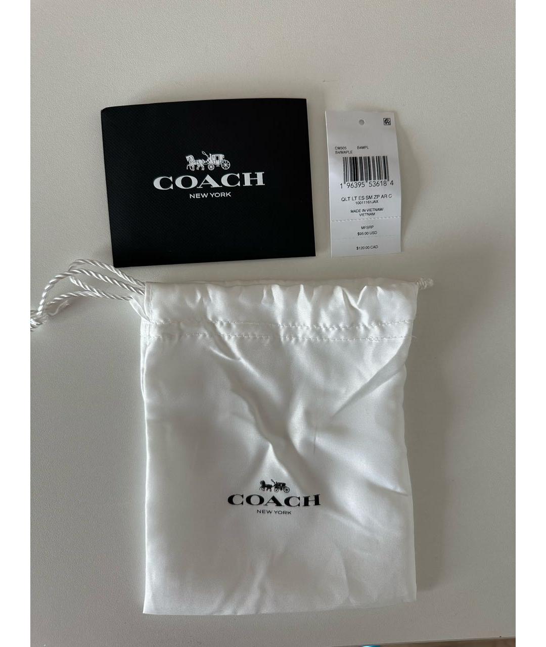 COACH Коричневый кожаный кардхолдер, фото 8
