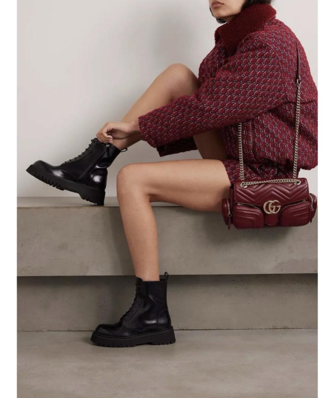 GUCCI Черные кожаные ботинки, фото 9