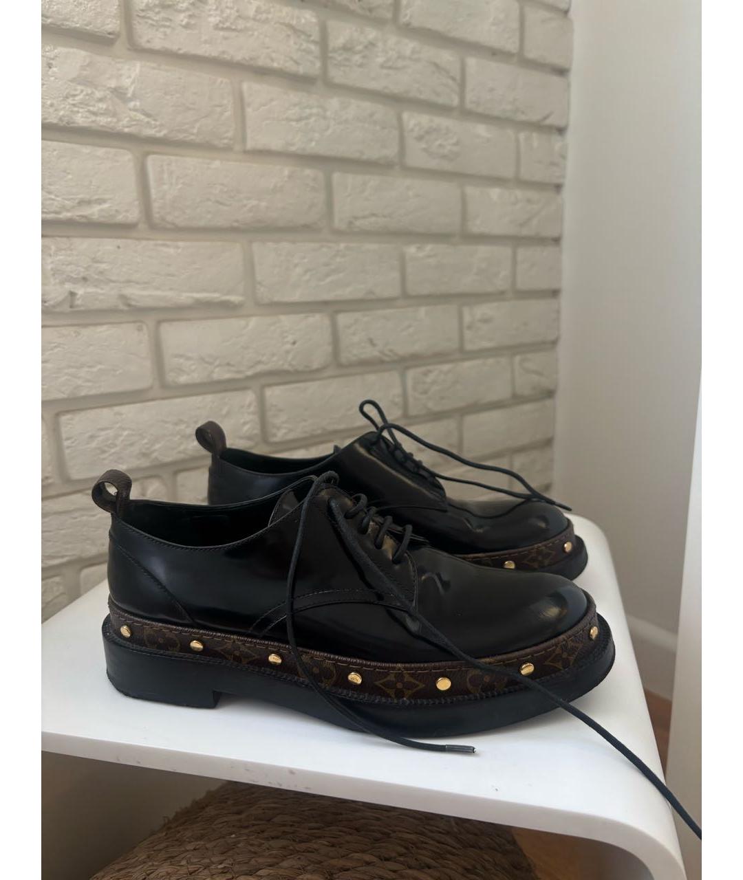 LOUIS VUITTON Черные лоферы из лакированной кожи, фото 6