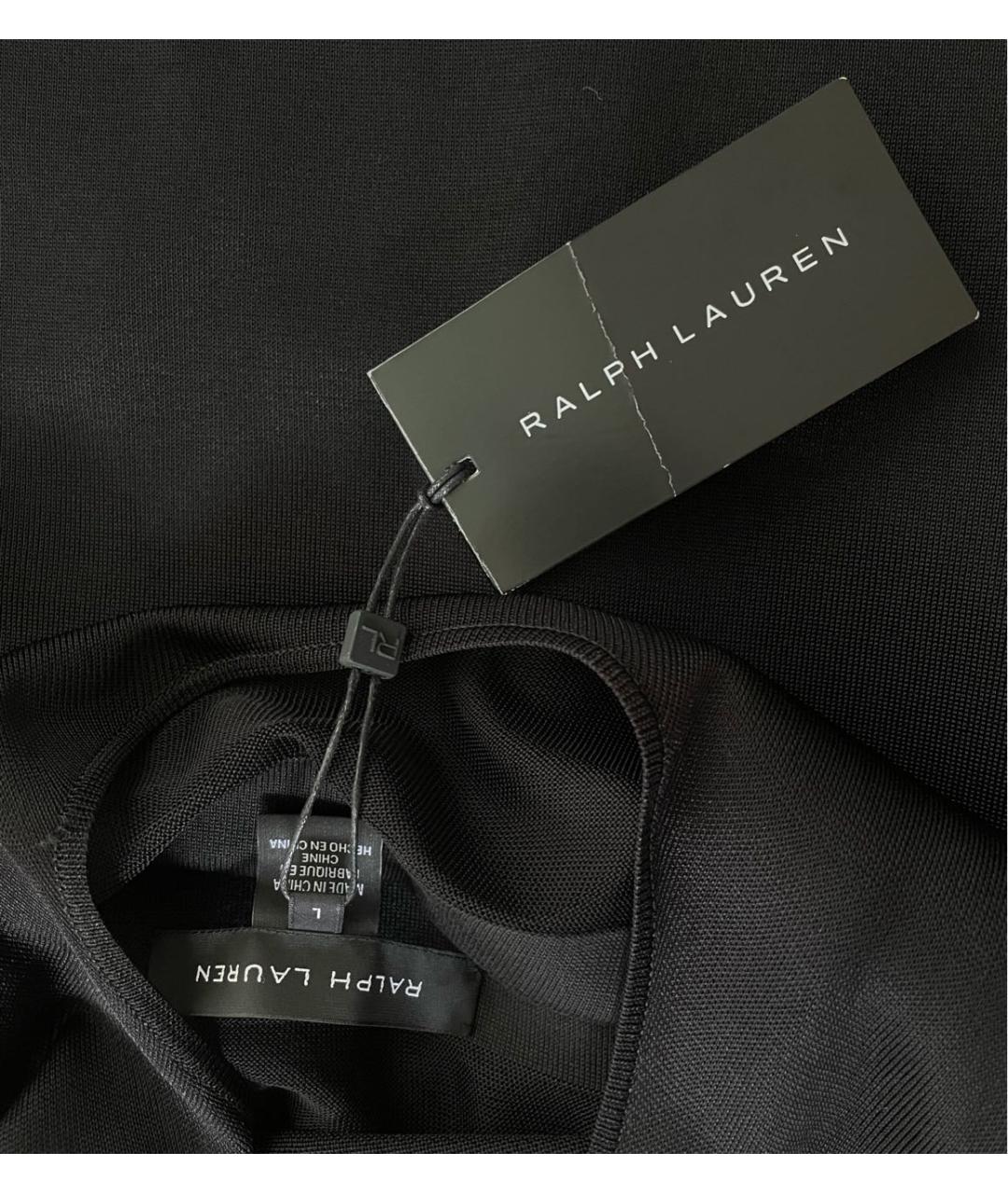 RALPH LAUREN Черное шелковое коктейльное платье, фото 3
