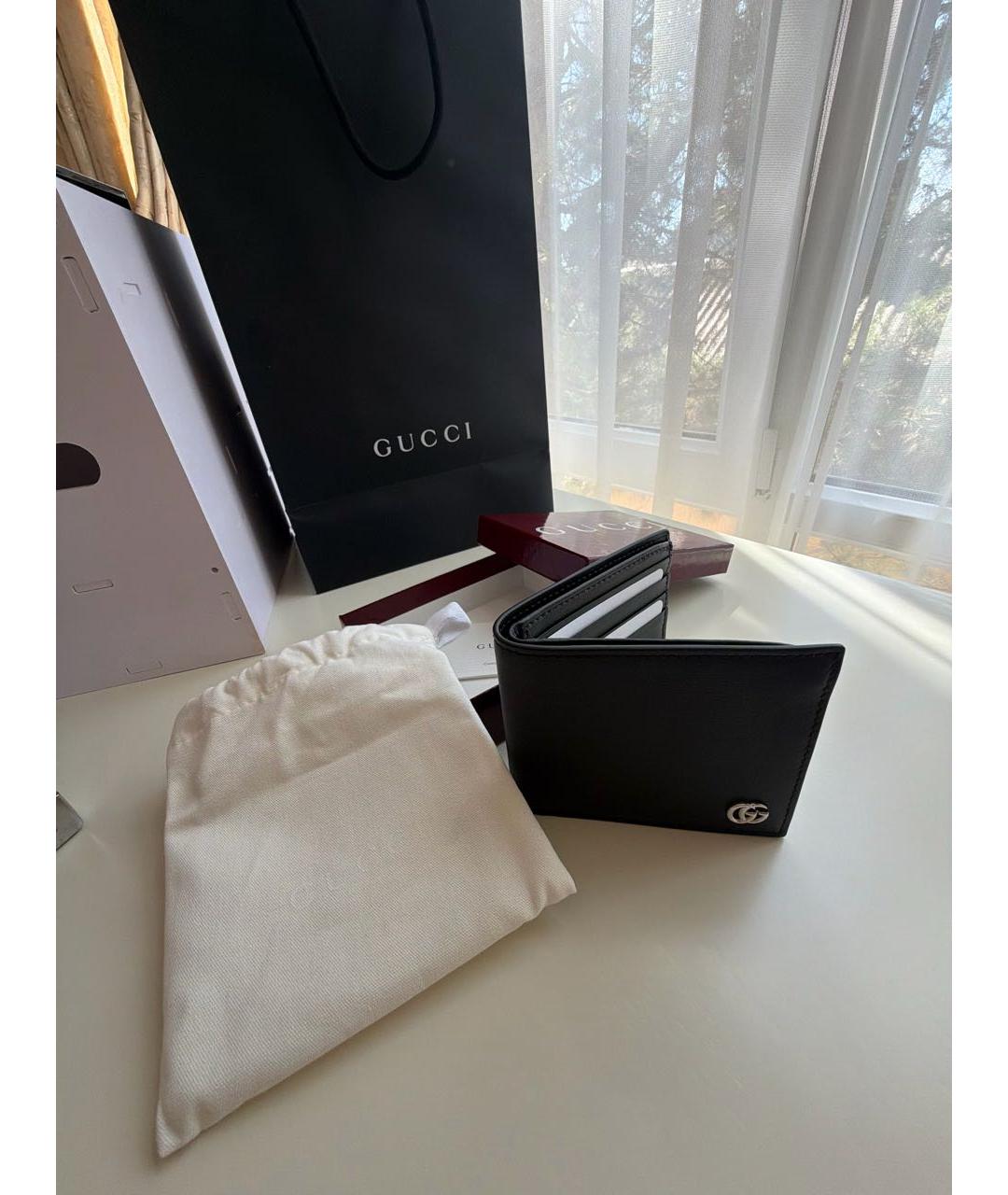 GUCCI Черный кожаный кошелек, фото 4