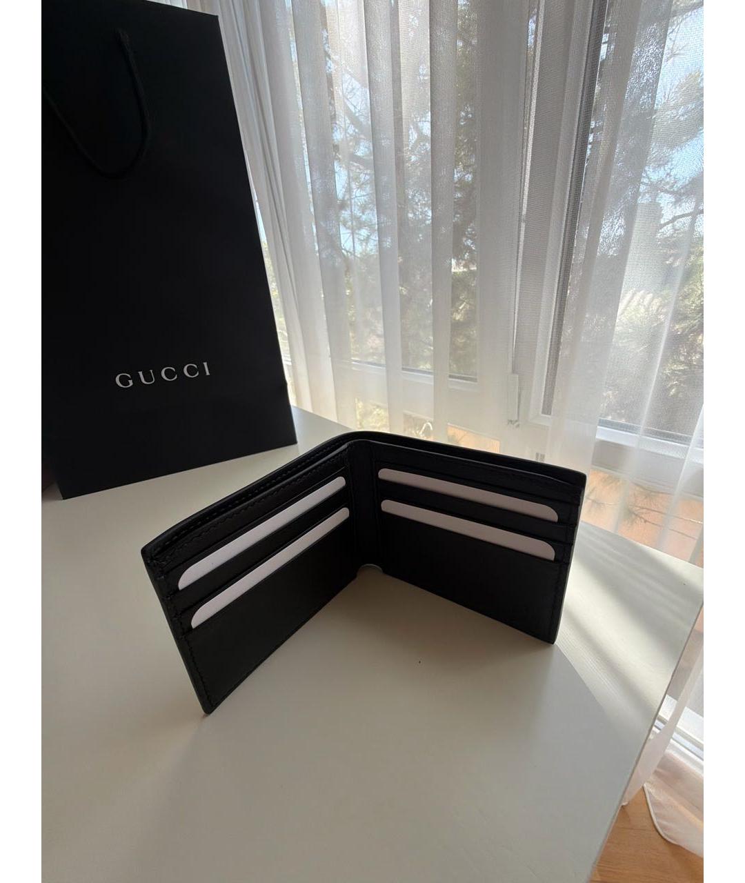 GUCCI Черный кожаный кошелек, фото 3
