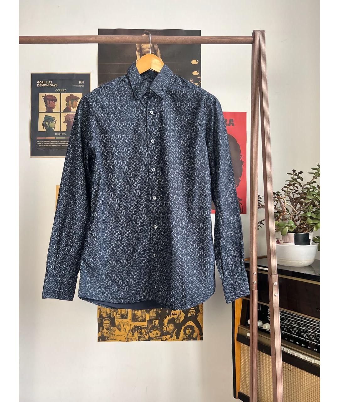 ERMENEGILDO ZEGNA XXX Синяя хлопковая кэжуал рубашка, фото 7