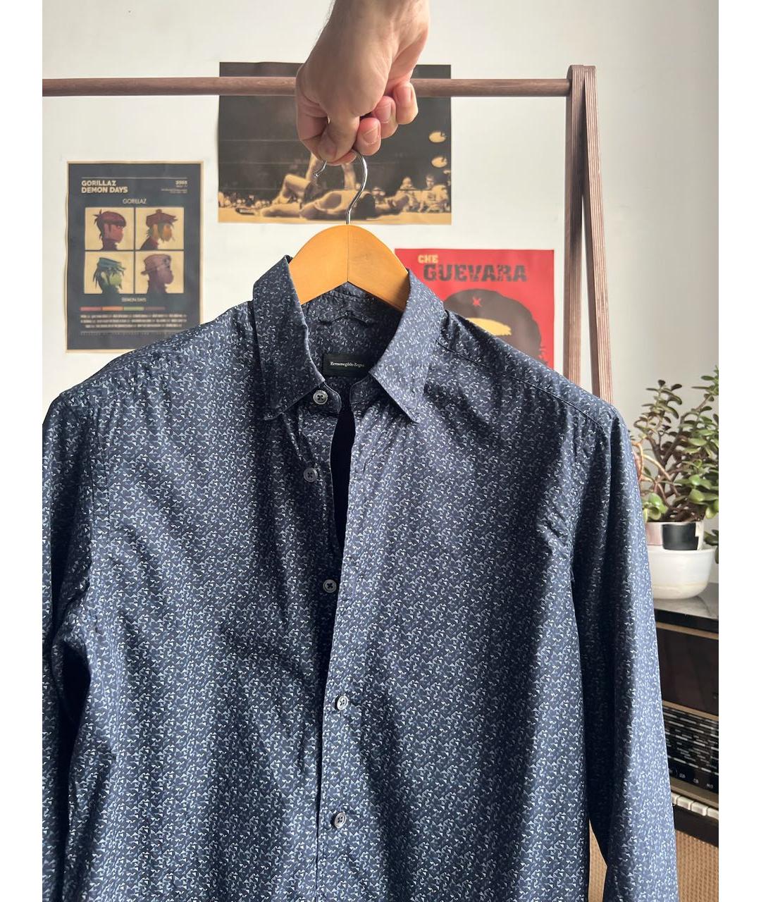 ERMENEGILDO ZEGNA XXX Синяя хлопковая кэжуал рубашка, фото 2