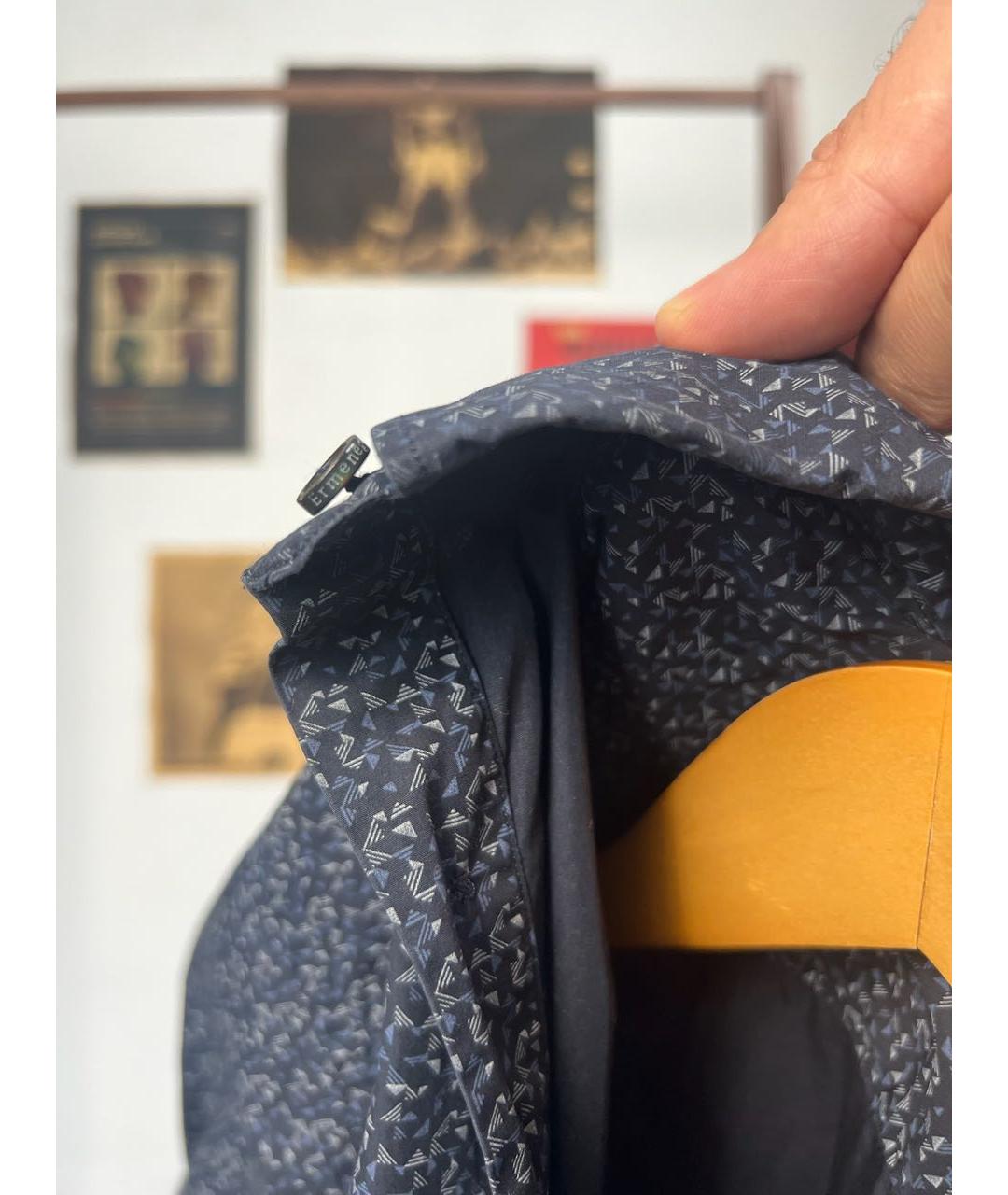 ERMENEGILDO ZEGNA XXX Синяя хлопковая кэжуал рубашка, фото 3