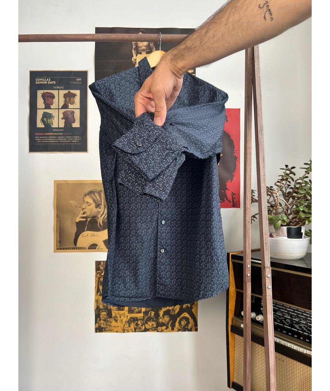 ERMENEGILDO ZEGNA XXX Синяя хлопковая кэжуал рубашка, фото 5
