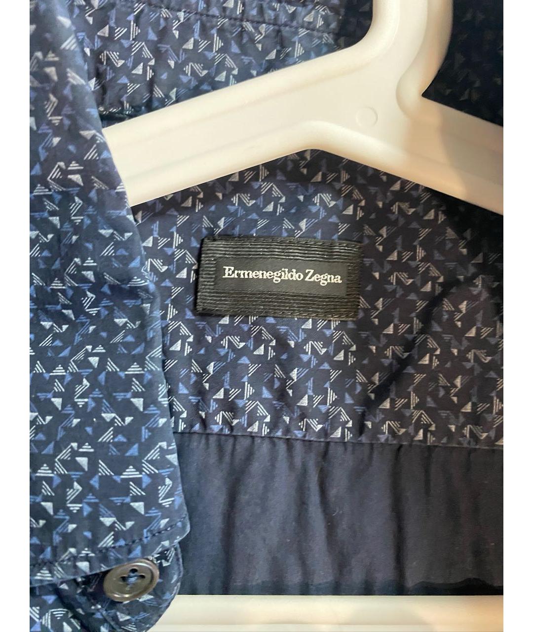 ERMENEGILDO ZEGNA XXX Синяя хлопковая кэжуал рубашка, фото 4