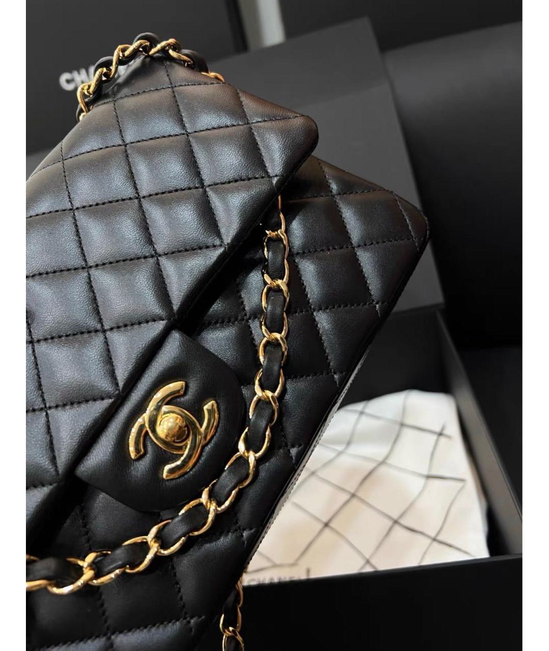 CHANEL Черная кожаная сумка через плечо, фото 6