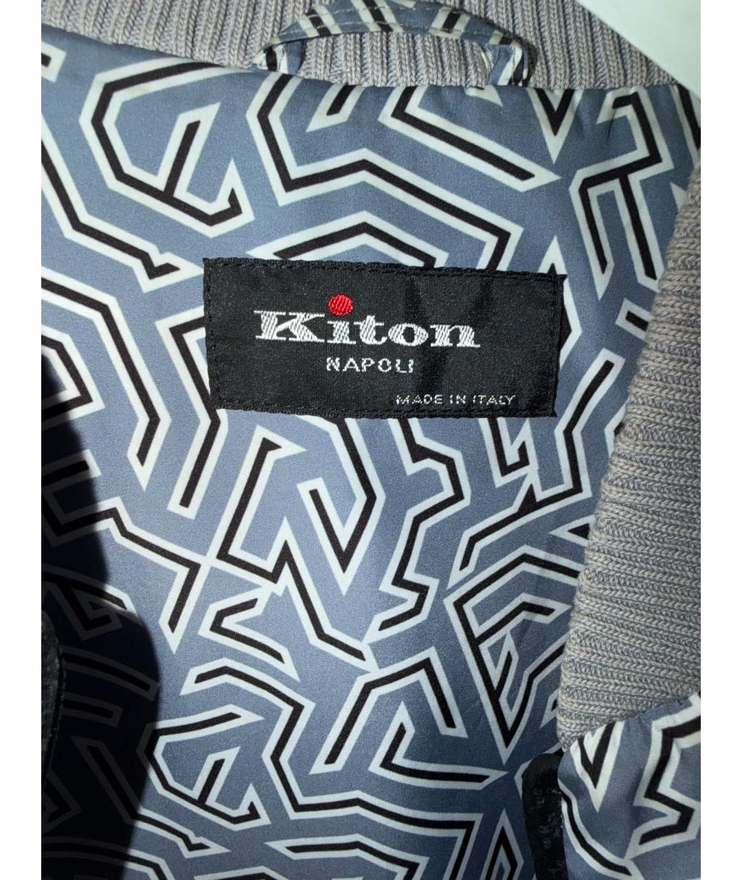 KITON Голубая полиэстеровая куртка, фото 5