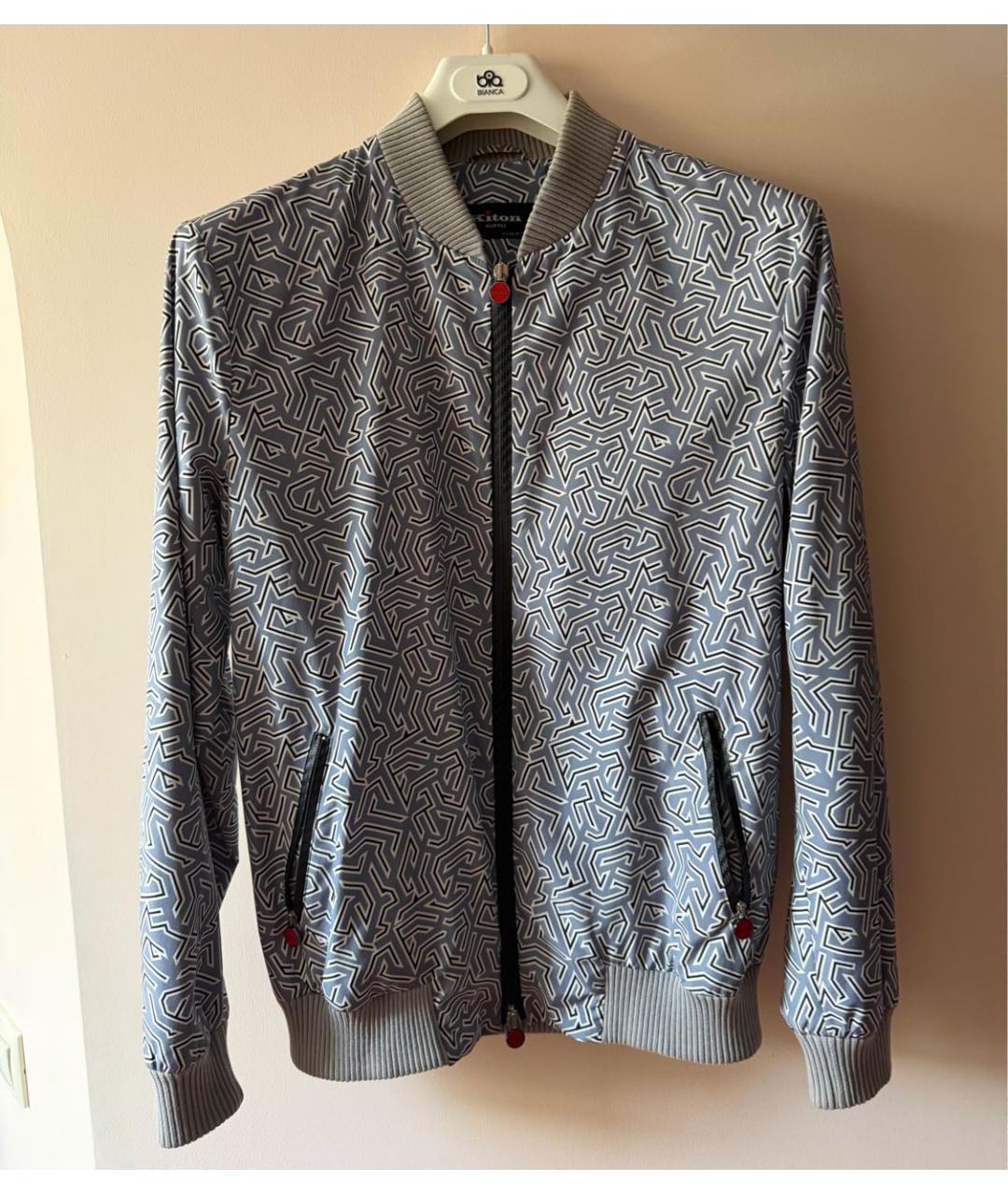 KITON Голубая полиэстеровая куртка, фото 8