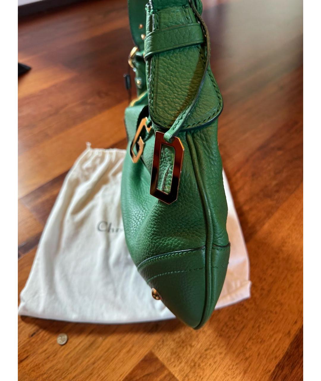 DOLCE&GABBANA Зеленая кожаная сумка с короткими ручками, фото 2