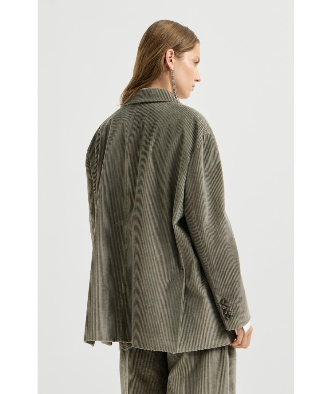 BRUNELLO CUCINELLI Хаки хлопковый костюм с брюками, фото 4