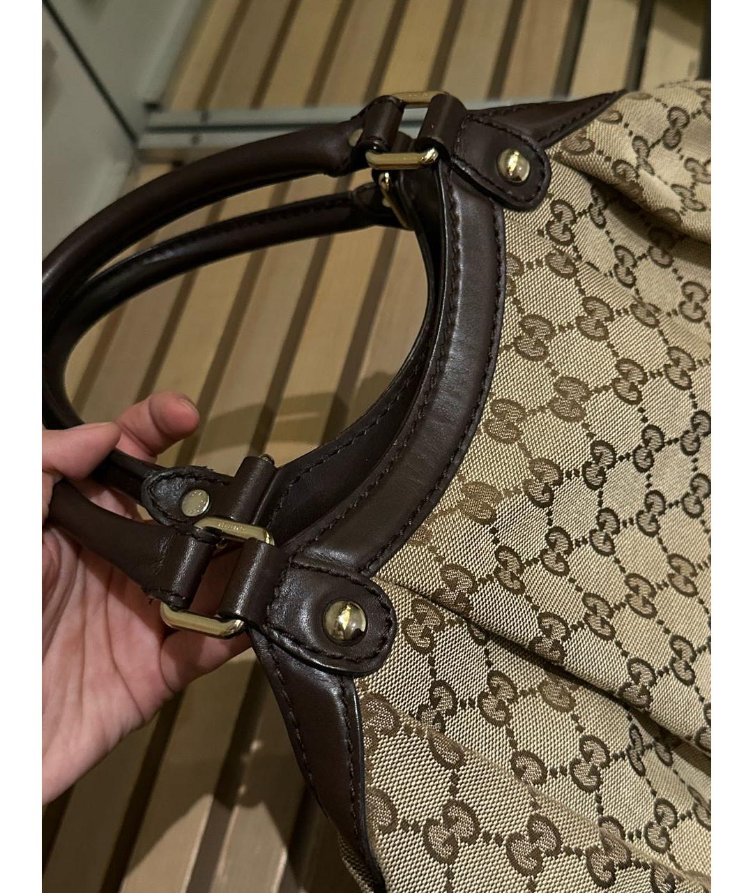 GUCCI Бежевая тканевая сумка через плечо, фото 8