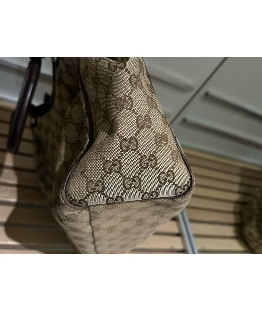 GUCCI Бежевая тканевая сумка через плечо, фото 6