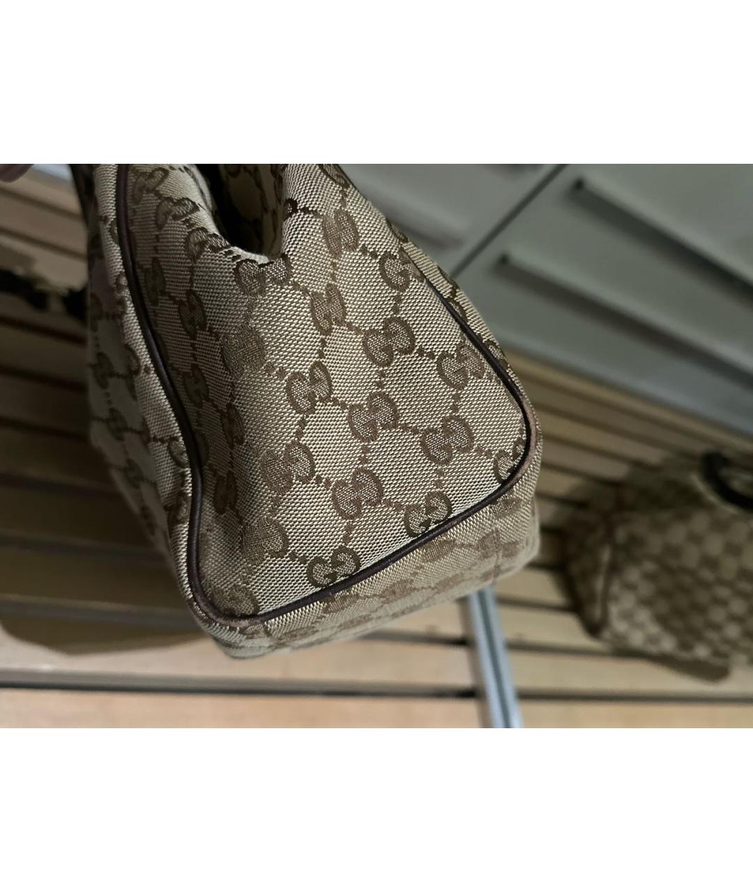 GUCCI Бежевая тканевая сумка через плечо, фото 5