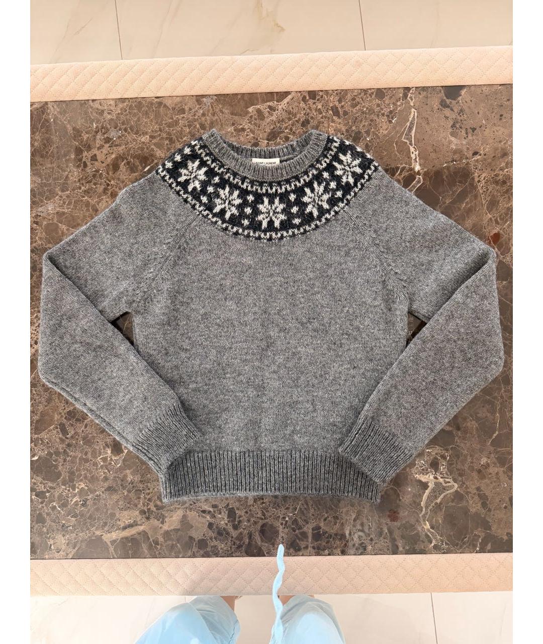 SAINT LAURENT Серый джемпер / свитер, фото 9