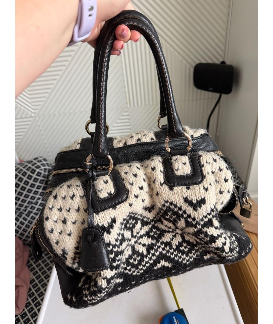 DOLCE&GABBANA Черная кожаная сумка с короткими ручками, фото 9