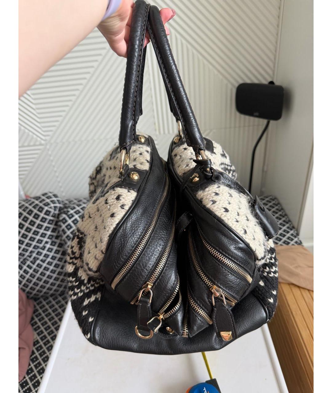 DOLCE&GABBANA Черная кожаная сумка с короткими ручками, фото 6