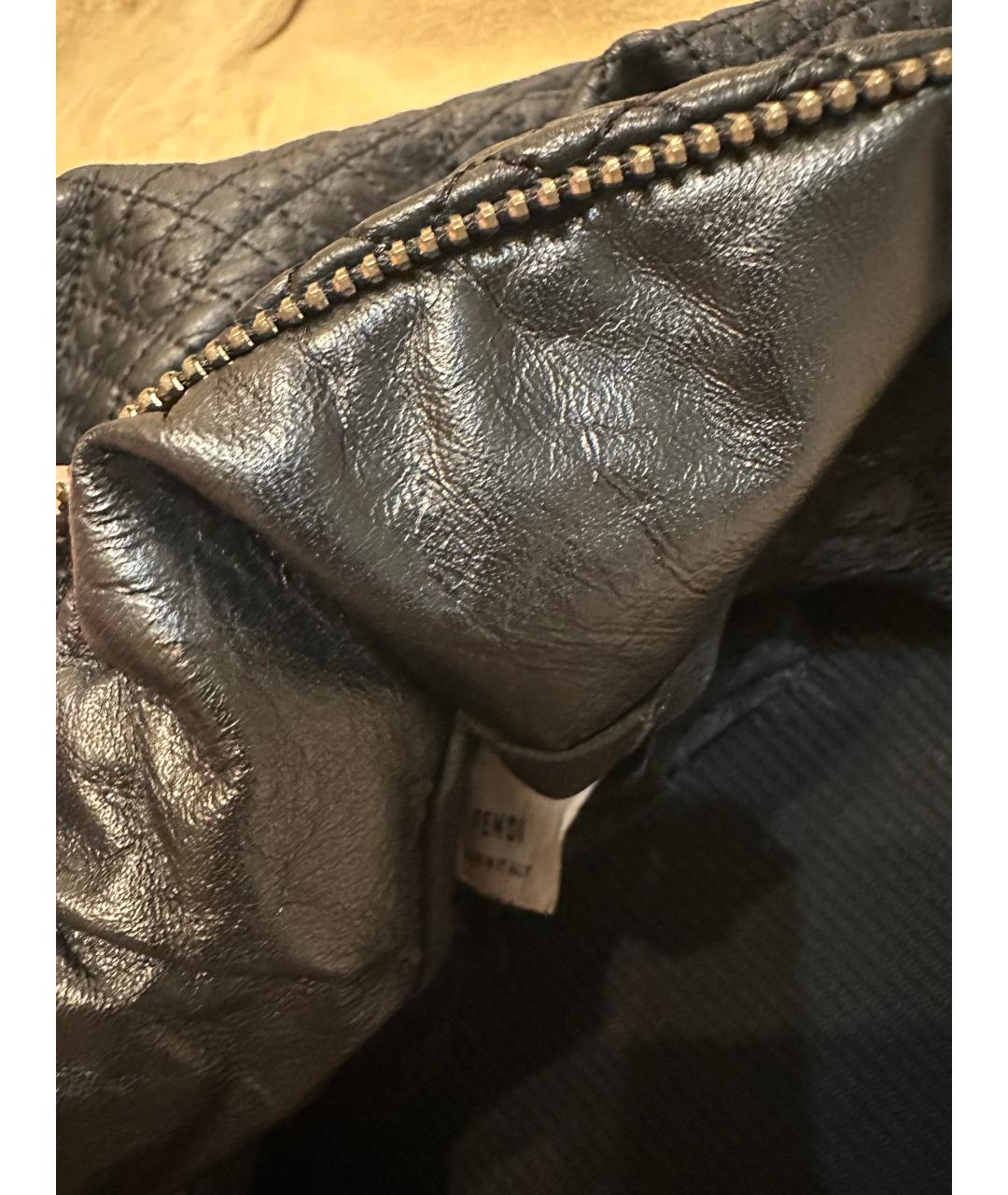 FENDI Черная кожаная куртка, фото 3