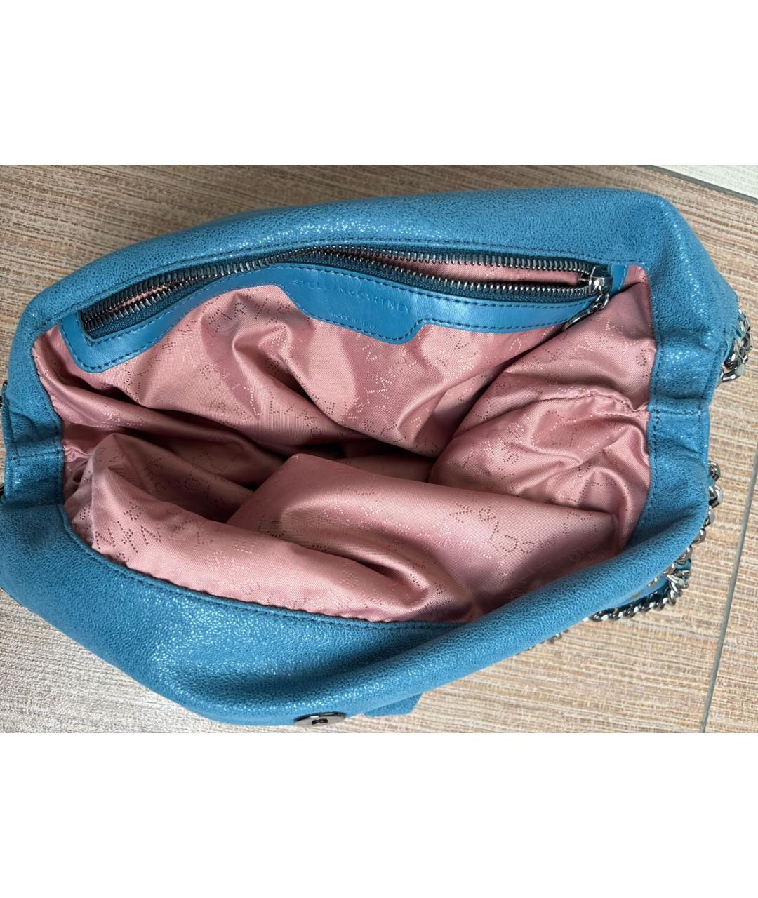 STELLA MCCARTNEY Синяя кожаная сумка с короткими ручками, фото 4