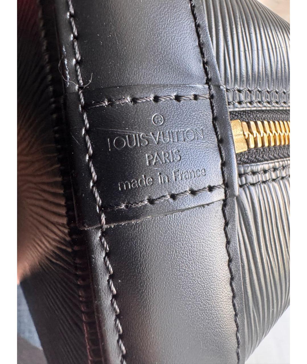 LOUIS VUITTON Черная кожаная сумка с короткими ручками, фото 6