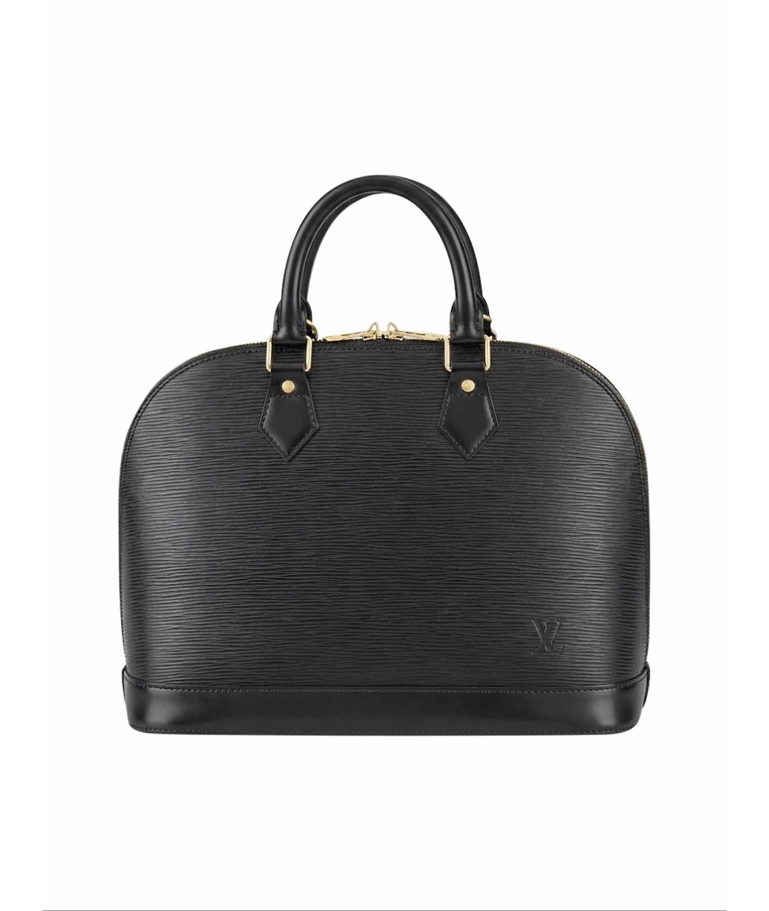 LOUIS VUITTON Черная кожаная сумка с короткими ручками, фото 1