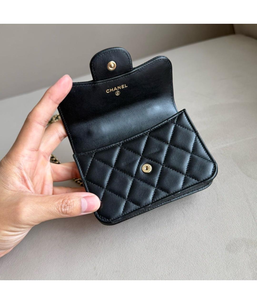 CHANEL Черная кожаная сумка через плечо, фото 3