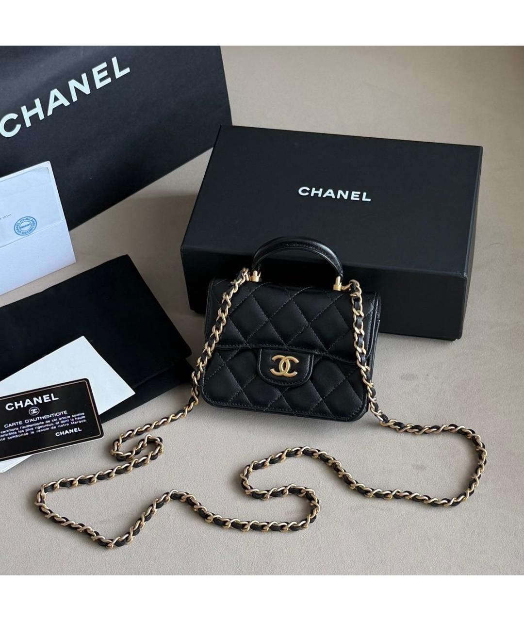 CHANEL Черная кожаная сумка через плечо, фото 2