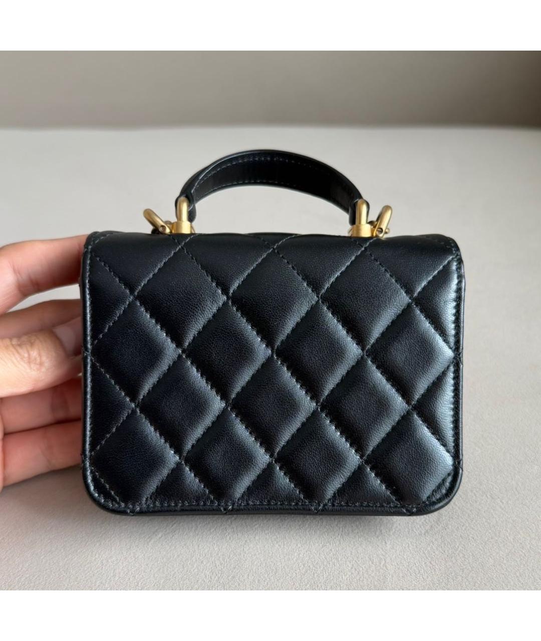 CHANEL Черная кожаная сумка через плечо, фото 4