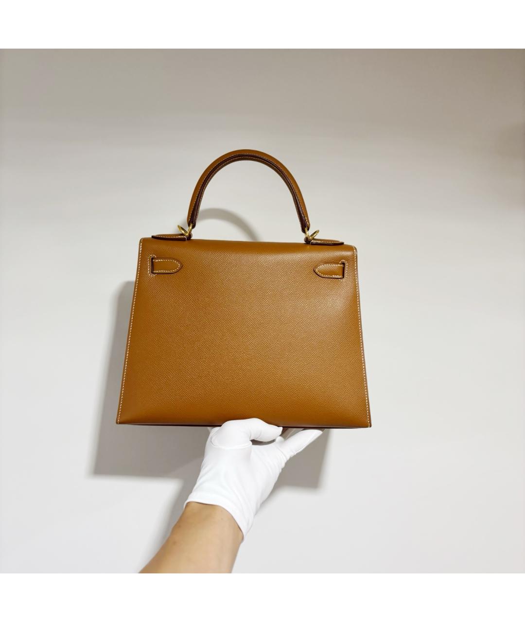 HERMES Коричневая кожаная сумка тоут, фото 2