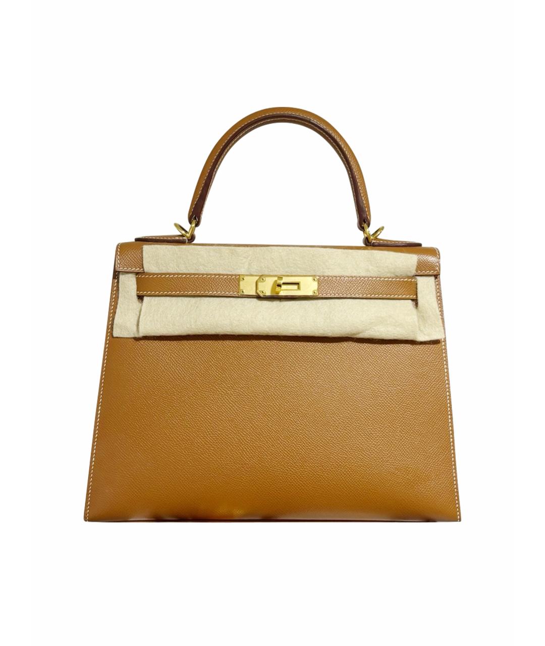 HERMES Коричневая кожаная сумка тоут, фото 1