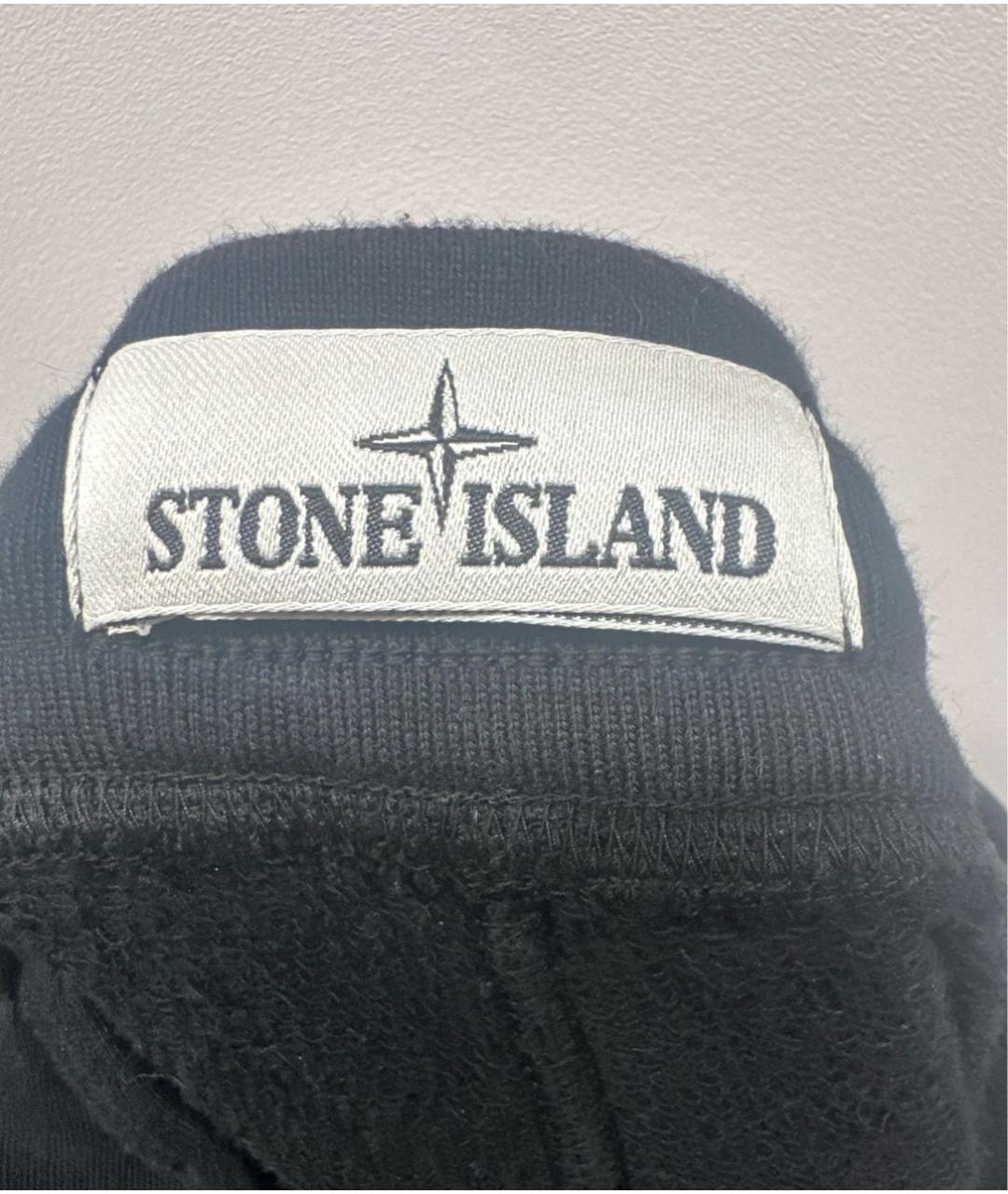 STONE ISLAND Черные хлопковые повседневные брюки, фото 5