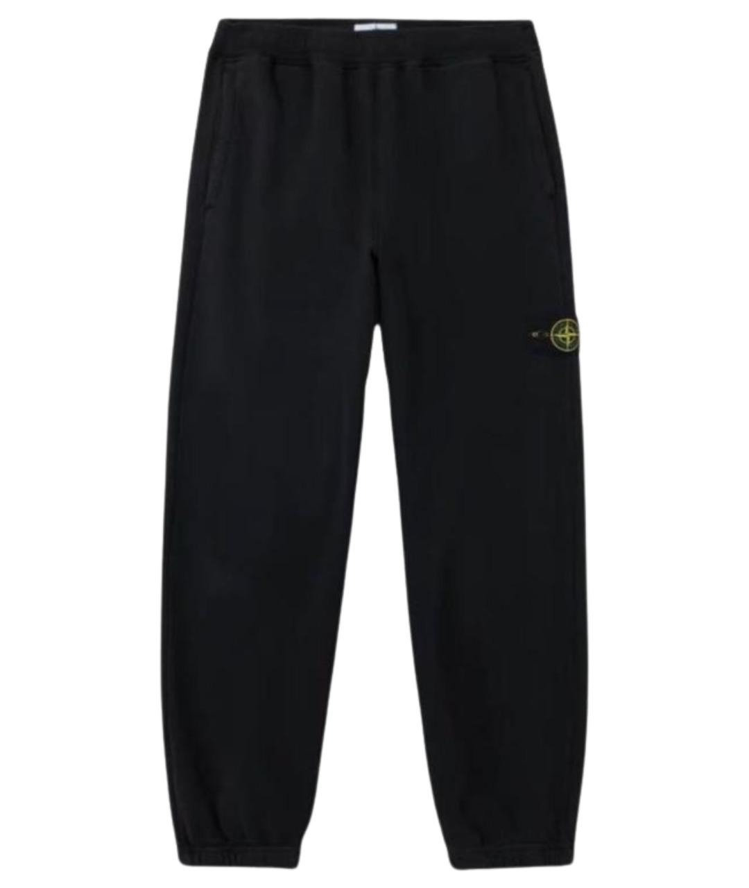 STONE ISLAND Черные хлопковые повседневные брюки, фото 1