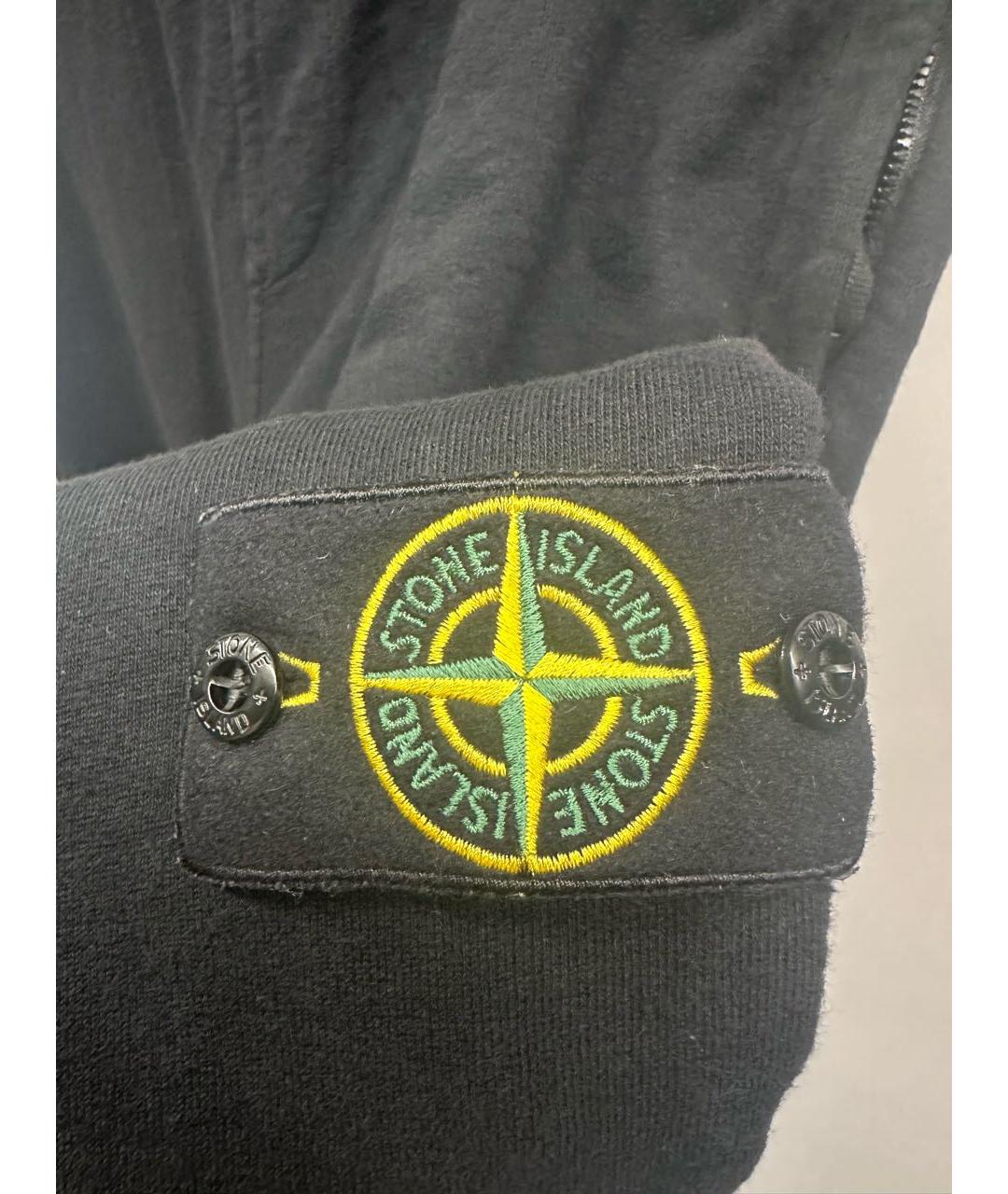 STONE ISLAND Черные хлопковые повседневные брюки, фото 4