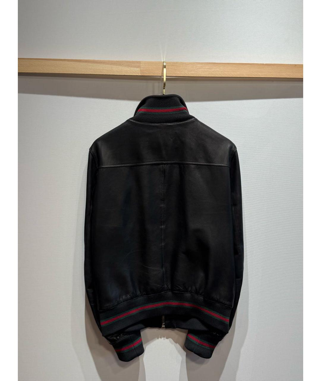 GUCCI Черная кожаная куртка, фото 2