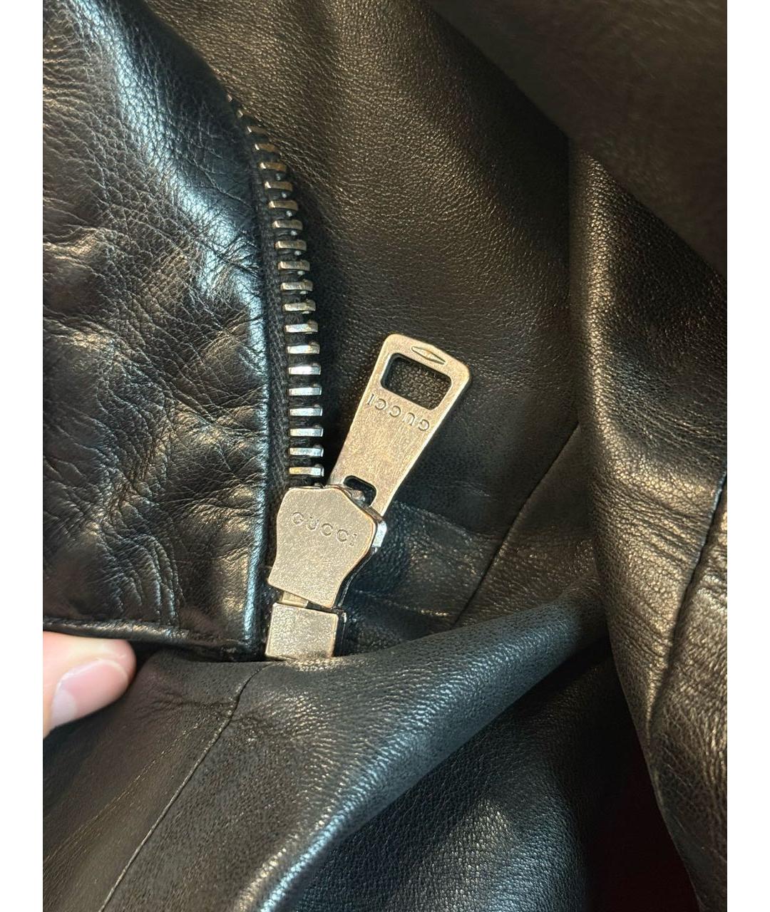GUCCI Черная кожаная куртка, фото 5
