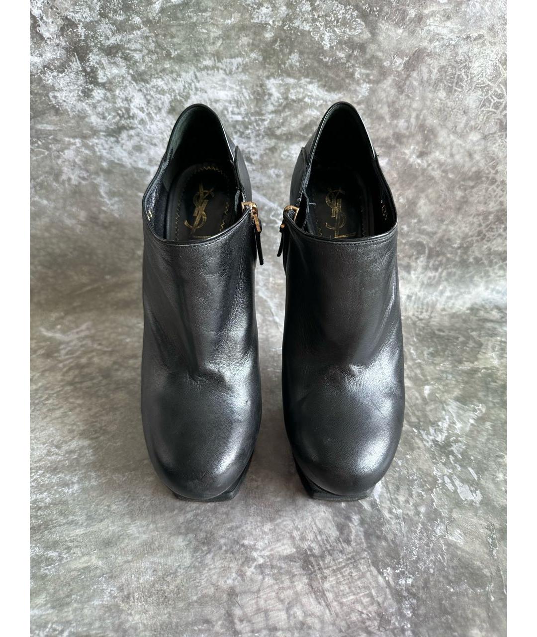 SAINT LAURENT Черные кожаные ботильоны, фото 5