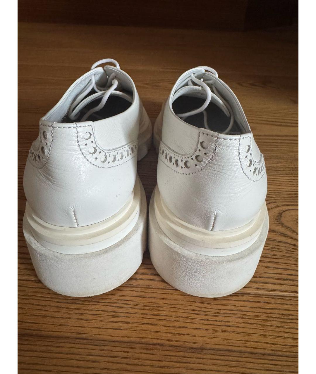 SANTONI Белые кожаные брогги и оксфорды, фото 4