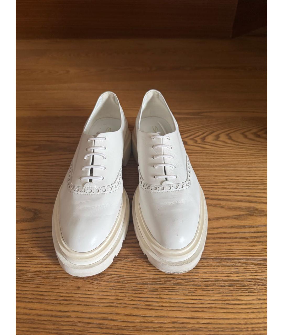 SANTONI Белые кожаные брогги и оксфорды, фото 2