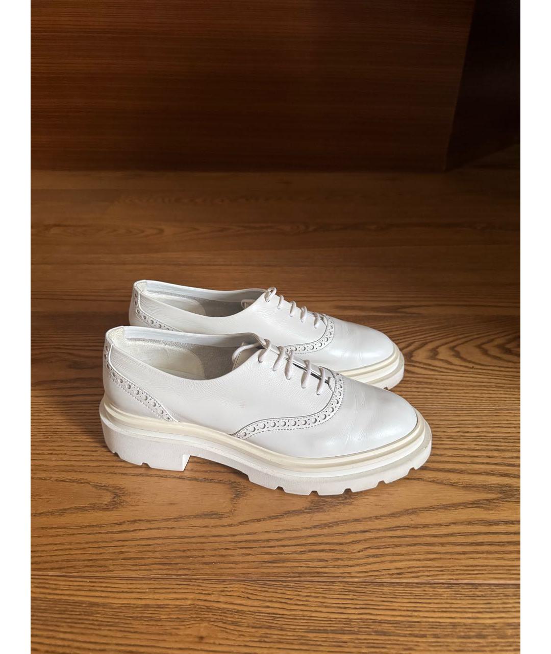 SANTONI Белые кожаные брогги и оксфорды, фото 8