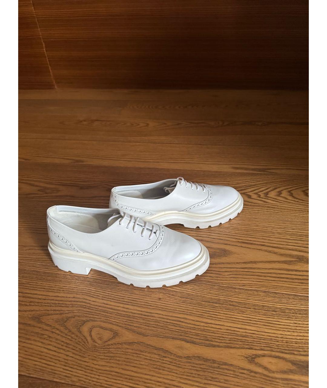 SANTONI Белые кожаные брогги и оксфорды, фото 5