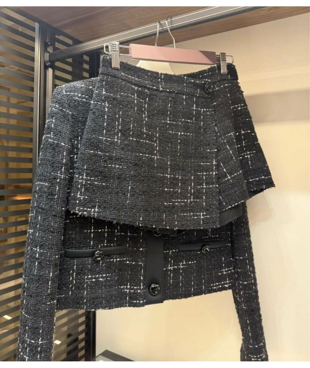 MSGM Черный хлопковый костюм с юбками, фото 3