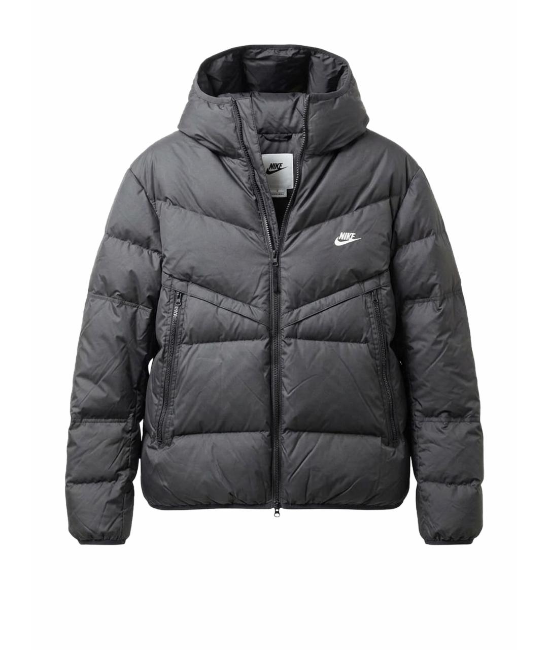NIKE Черный пуховик, фото 1