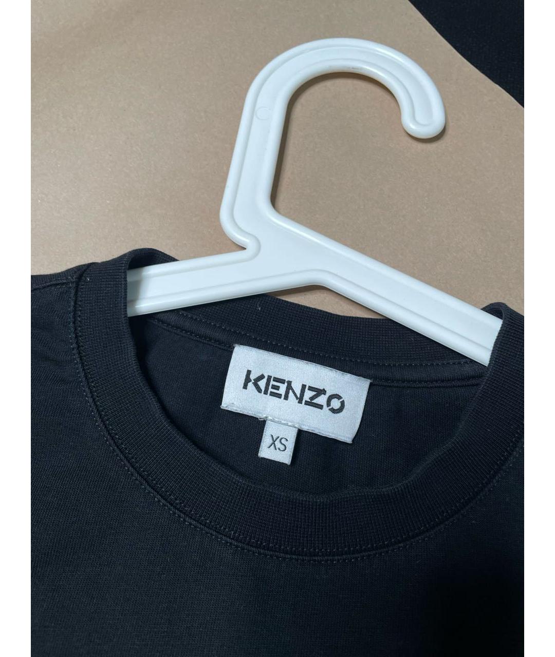 KENZO Черная хлопковая футболка, фото 3