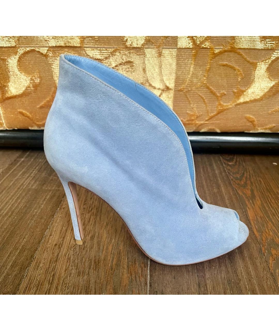 GIANVITO ROSSI Голубые замшевые ботильоны, фото 5