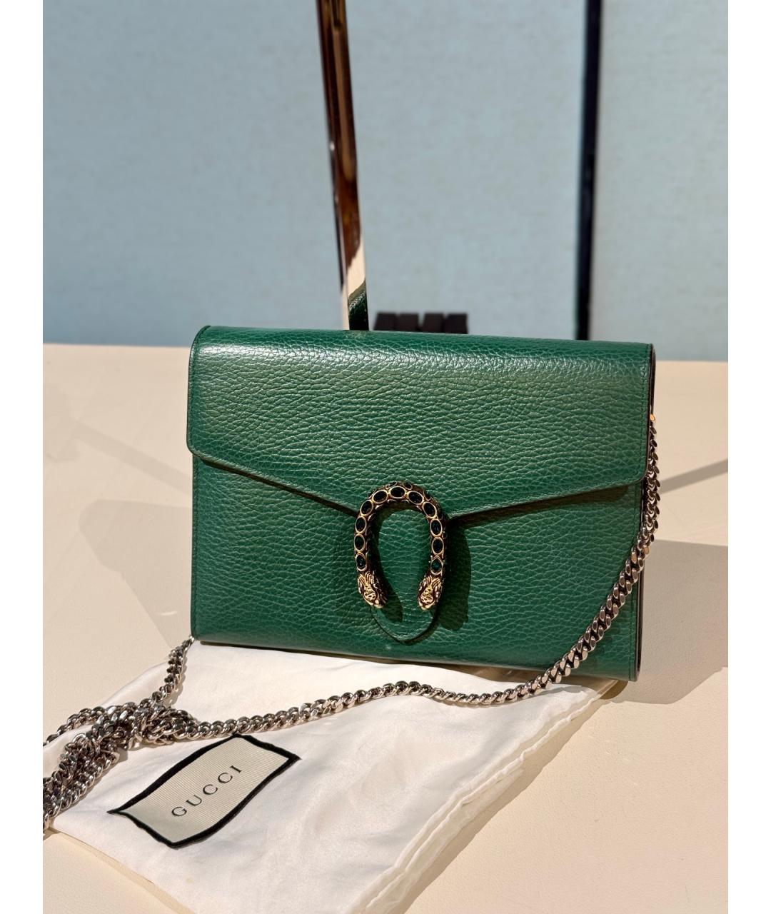 GUCCI Зеленая кожаная сумка через плечо, фото 2