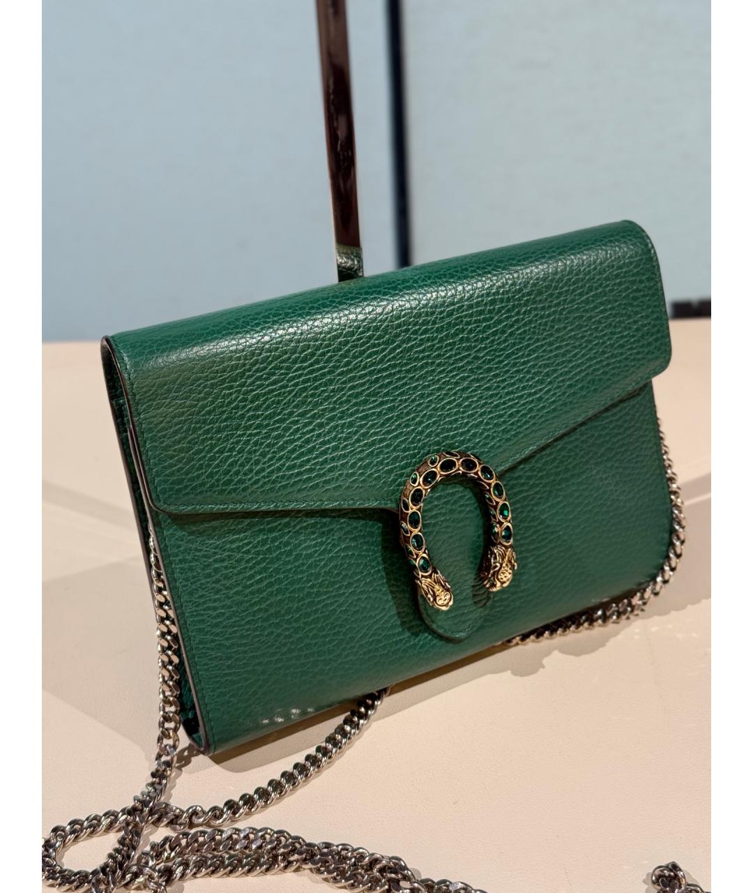 GUCCI Зеленая кожаная сумка через плечо, фото 4