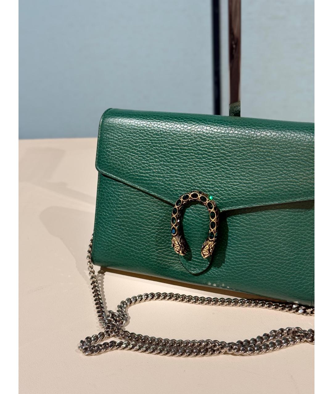 GUCCI Зеленая кожаная сумка через плечо, фото 3