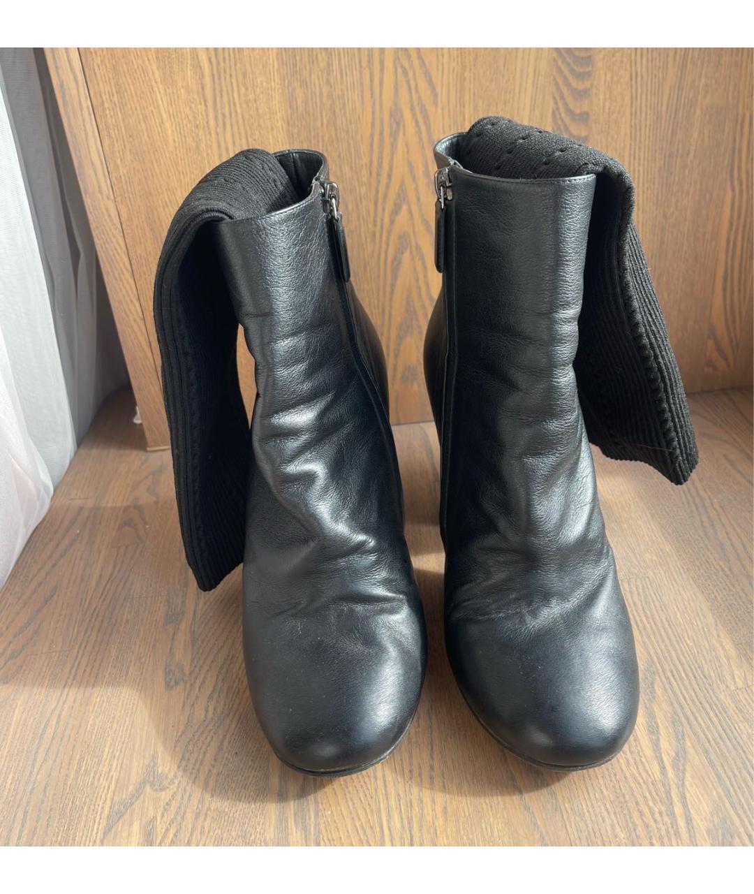 CHANEL Черные кожаные сапоги, фото 2